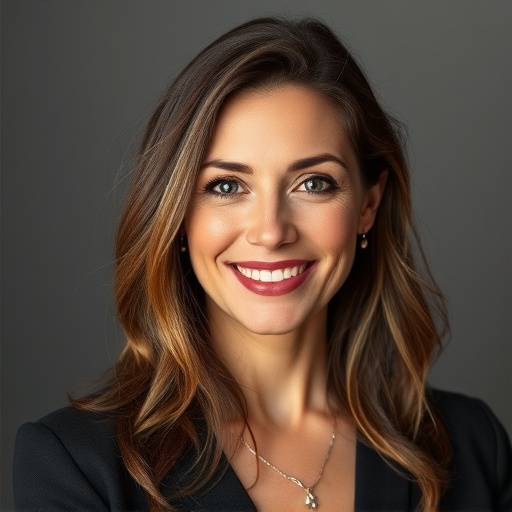 Portrait of Isabelle Dubois, lead photographer and founder of Lumiere Studios.